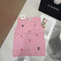 LOUIS VUITTON KNITTED VEST 633193 IN PINK WOOL MUTILCOLOR LOGO