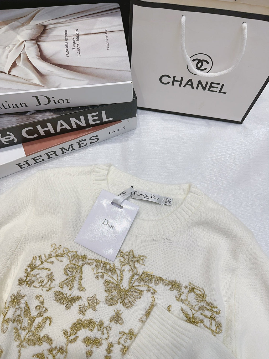 DIOR 25S LONG-SLEEVE CREWNECK SWEATER 674