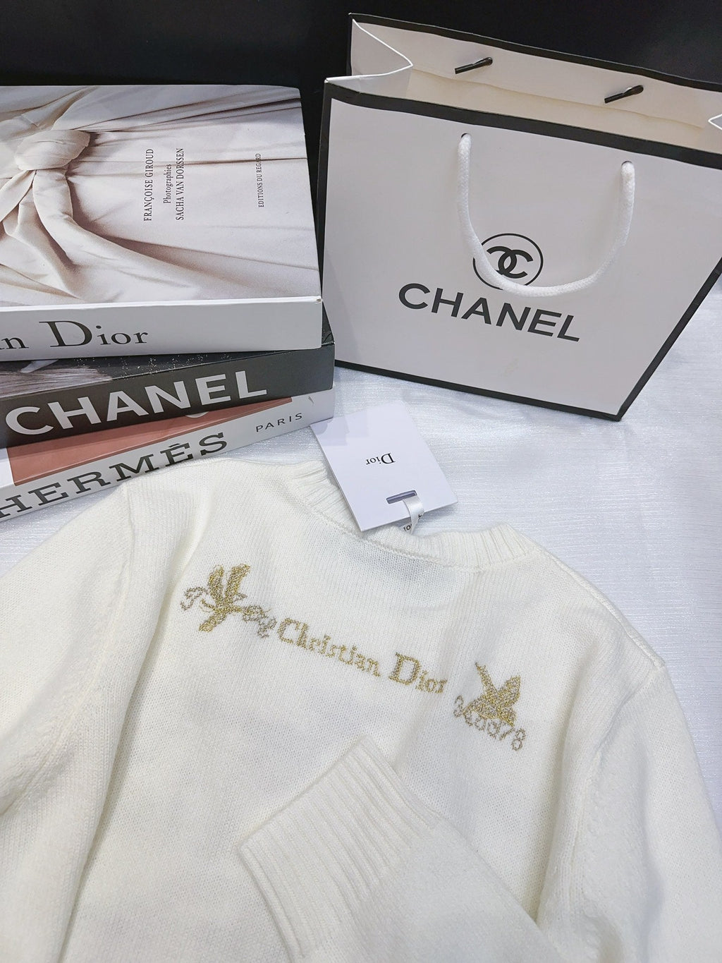 DIOR 25S LONG-SLEEVE CREWNECK SWEATER 674