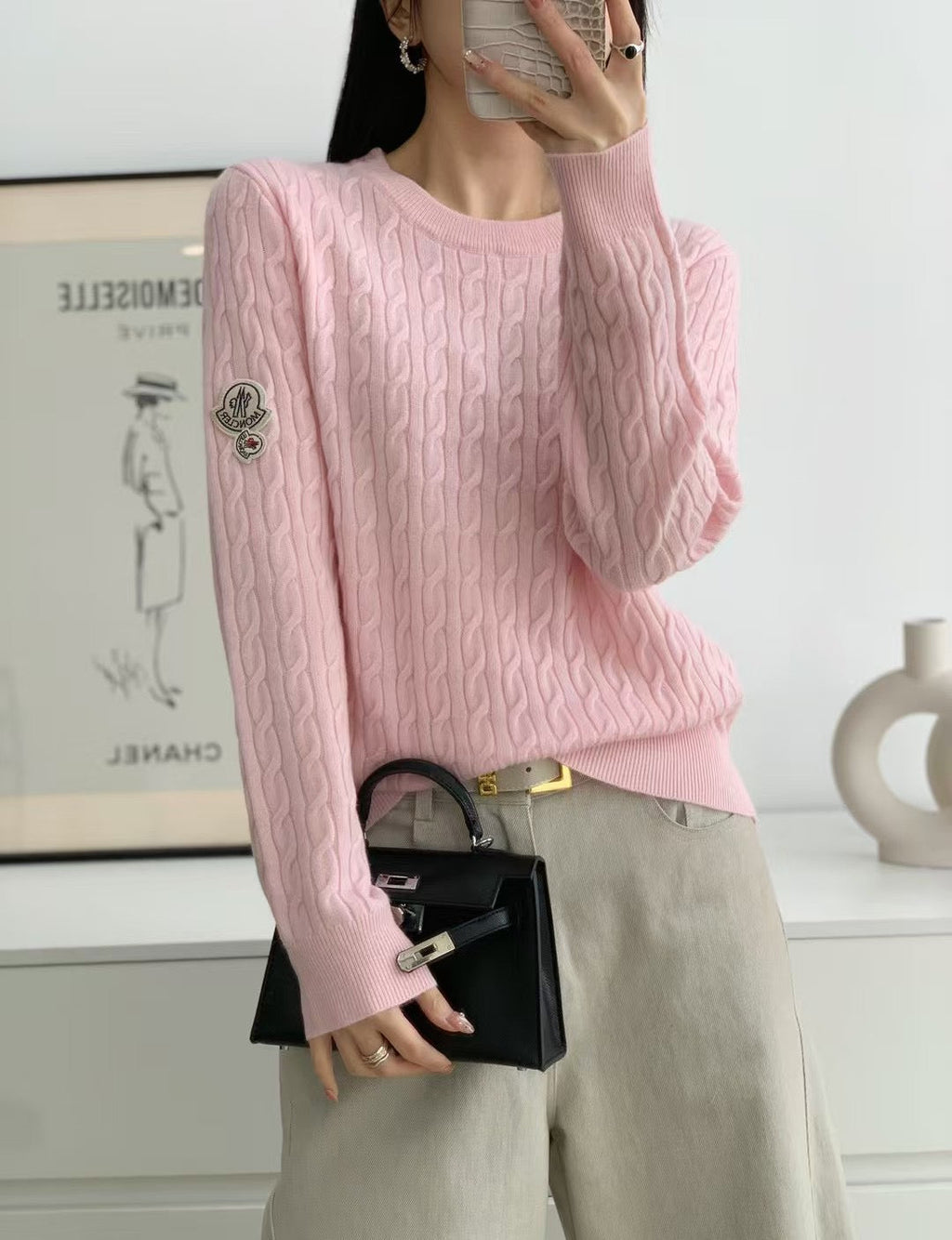 MONCLER 25S LONG-SLEEVE CREWNECK SWEATER 382