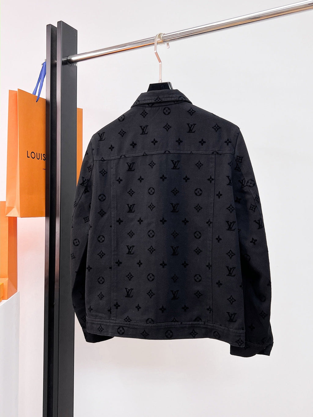 LOUIS VUITTON LV BLACK MONOGRAM DENIM JACKET 239525