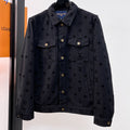 LOUIS VUITTON LV BLACK MONOGRAM DENIM JACKET 239525