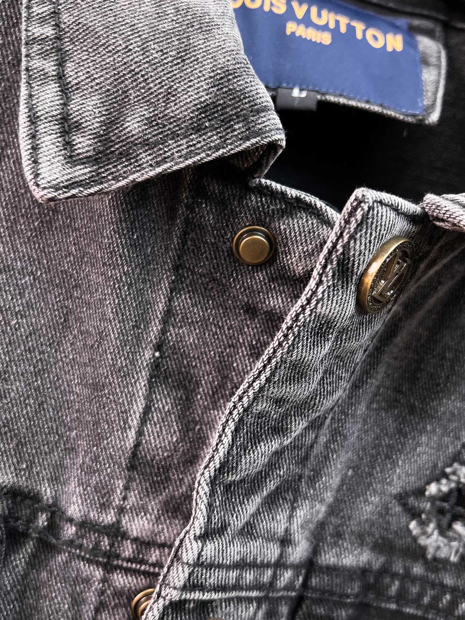 LOUIS VUITTON LV CHARCOAL BLACK DENIM JACKET 239526