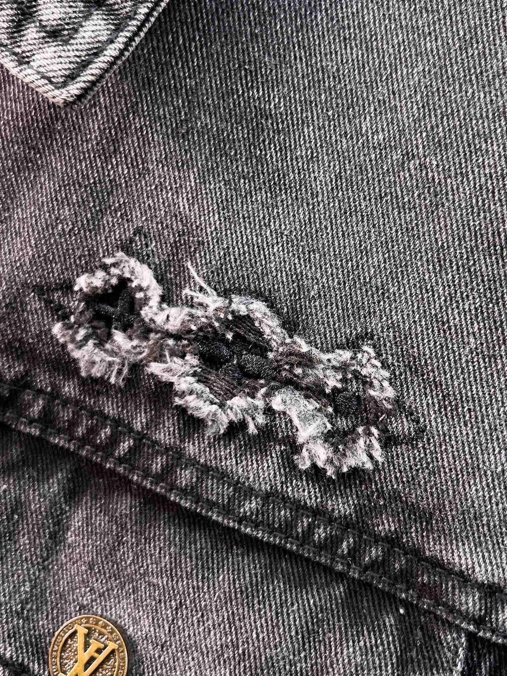 LOUIS VUITTON LV CHARCOAL BLACK DENIM JACKET 239526