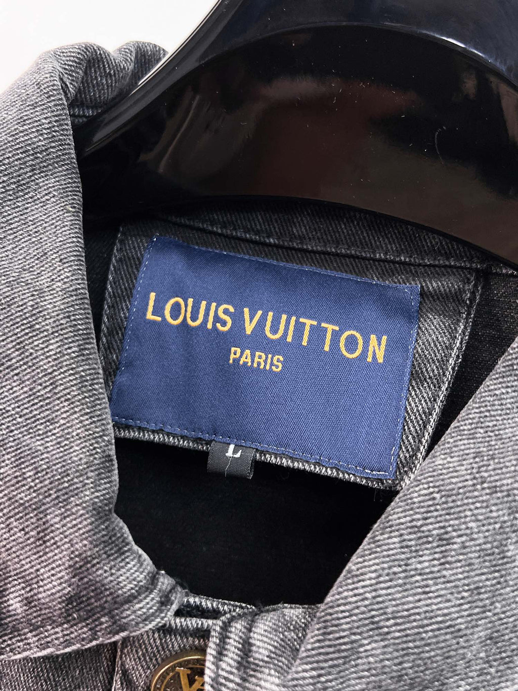 LOUIS VUITTON LV CHARCOAL BLACK DENIM JACKET 239526