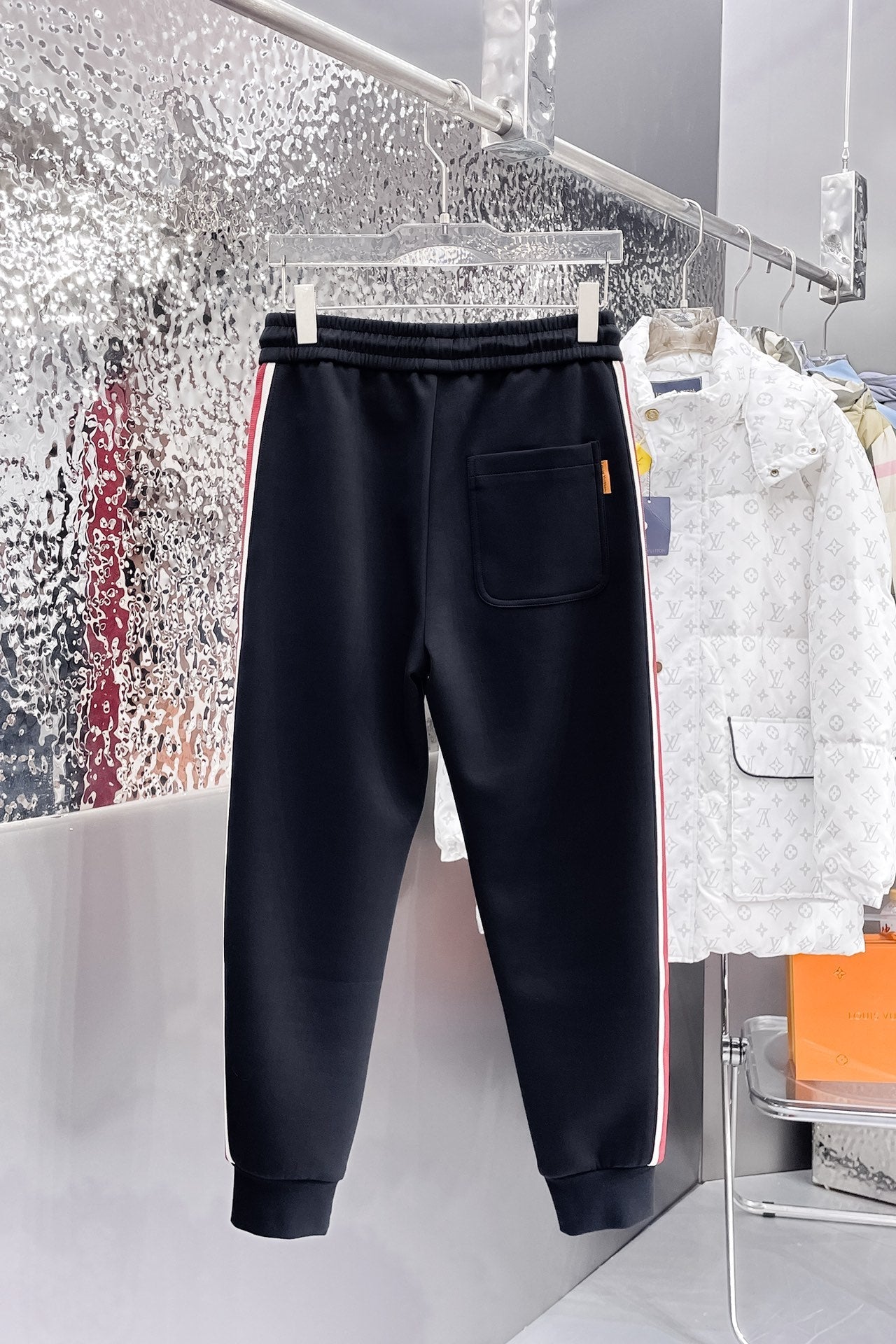 LOUIS VUITTON LV BLACK MIX RED TROUSERS 239503