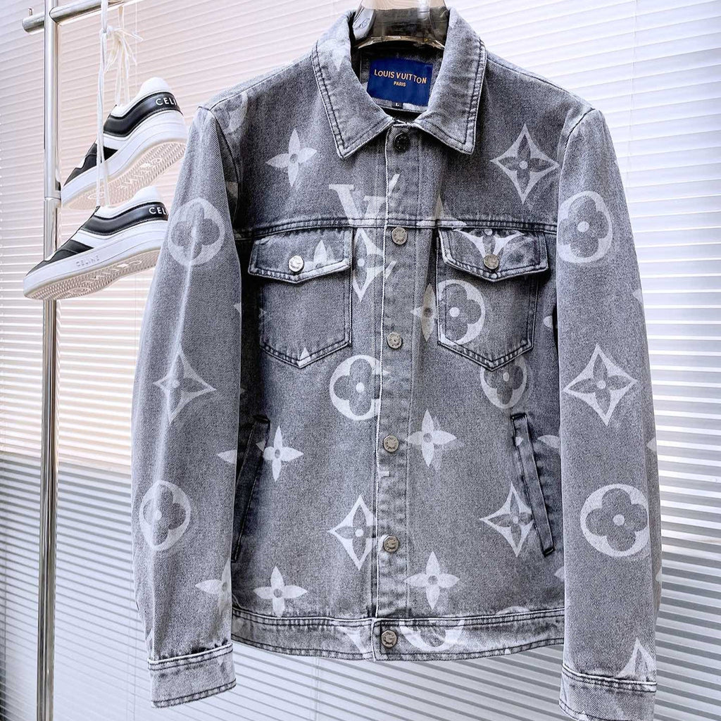 LOUIS VUITTON LV BASIC SHIRT JACKET IN GRAY MONOGRAM DENIM 239130