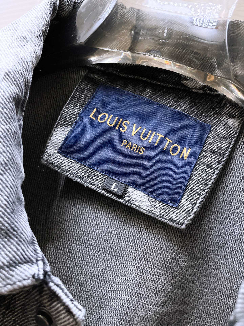 LOUIS VUITTON LV BASIC SHIRT JACKET IN GRAY MONOGRAM DENIM 239130