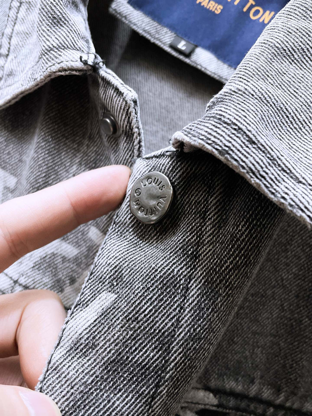 LOUIS VUITTON LV BASIC SHIRT JACKET IN GRAY MONOGRAM DENIM 239130