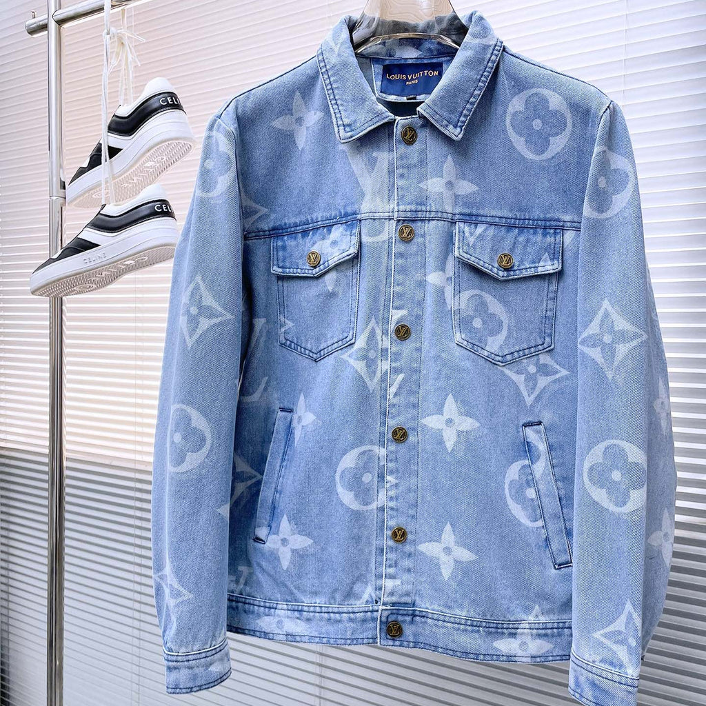LOUIS VUITTON LV BASIC SHIRT JACKET IN LIGHT BLUE MONOGRAM DENIM 239129