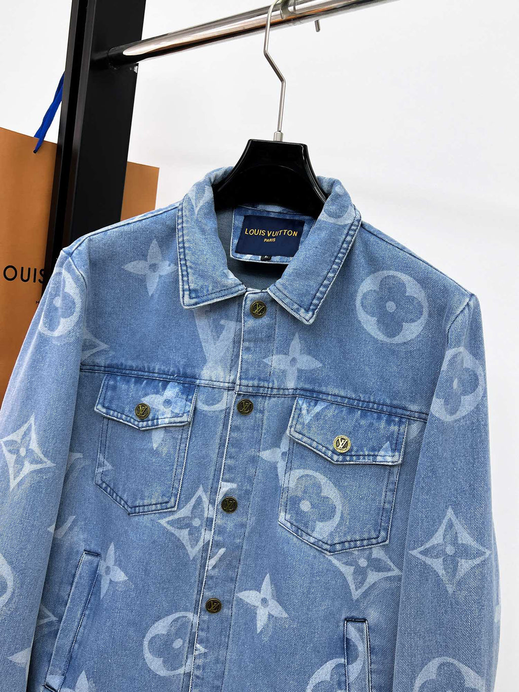 LOUIS VUITTON LV ICE BLUE MONOGRAM DENIM JACKET 239523