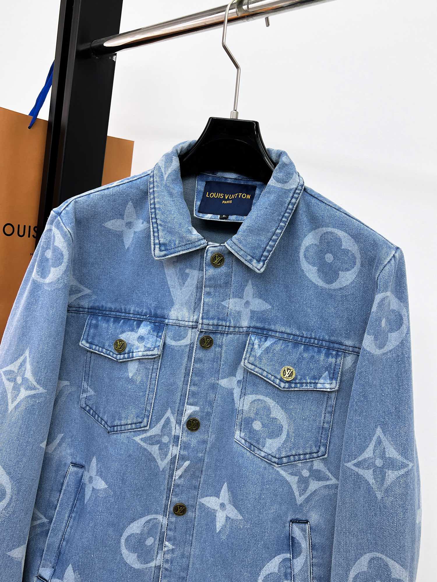 LOUIS VUITTON LV ICE BLUE MONOGRAM DENIM JACKET 239523