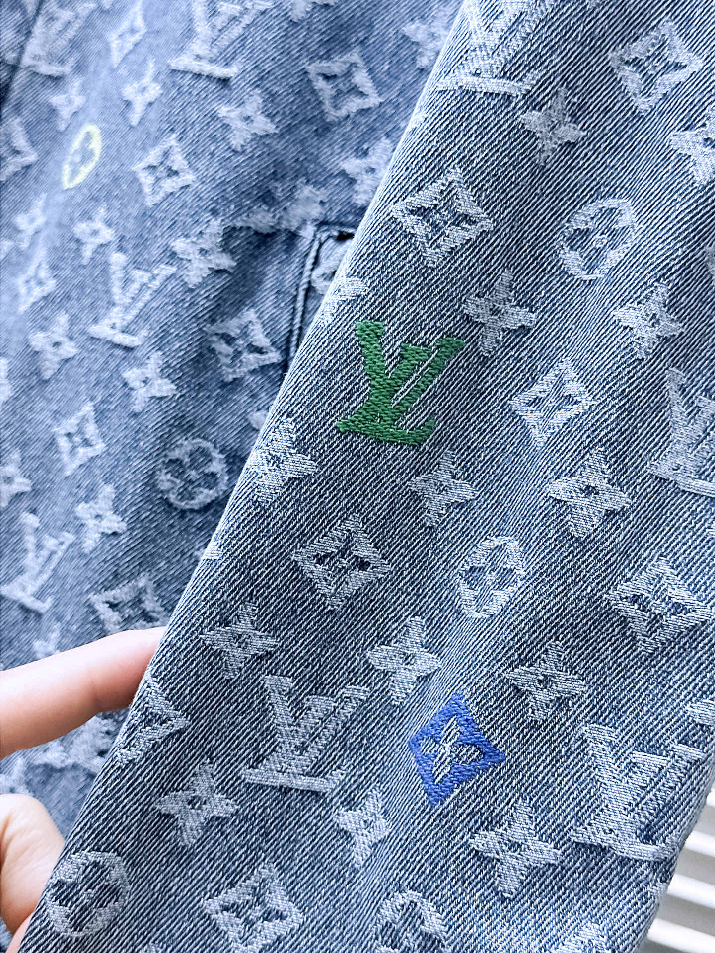 LOUIS VUITTON LV SHIRT JACKET IN LIGHT BLUE MONOGRAM CRAGGY DENIM 239125