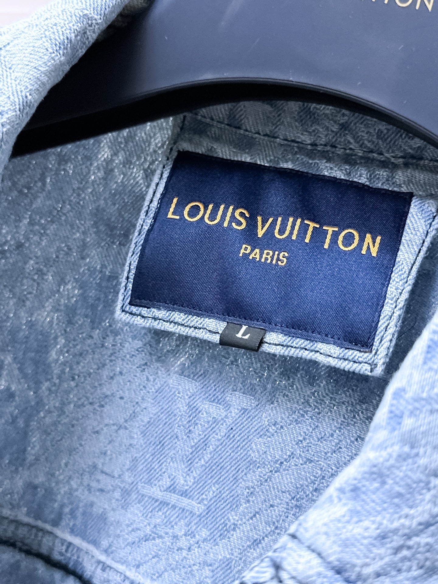 LOUIS VUITTON LV SHIRT JACKET IN LIGHT BLUE MONOGRAM MIX DAMIER DENIM 239121