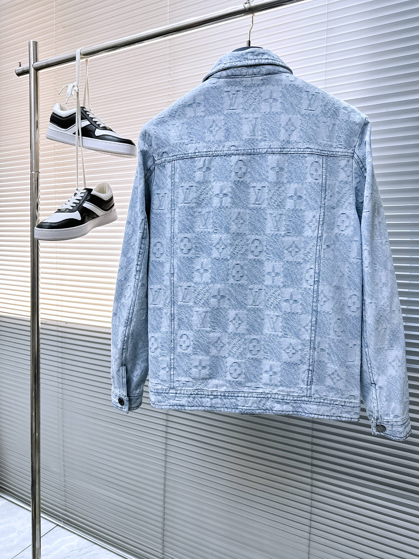 LOUIS VUITTON LV SHIRT JACKET IN LIGHT BLUE MONOGRAM MIX DAMIER DENIM 239121