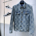 LOUIS VUITTON LV SHIRT JACKET IN COUNTRY BLUE DAMIER DENIM 239122