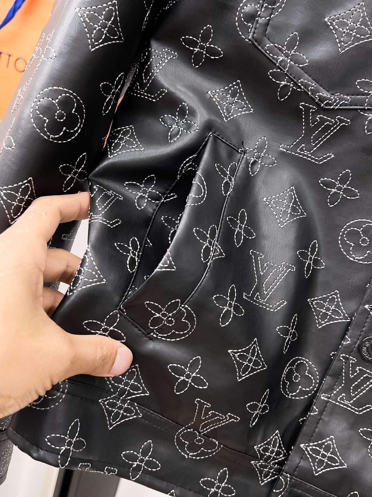 LOUIS VUITTON LV BLACK MONOGRAM DENIM JACKET 239528