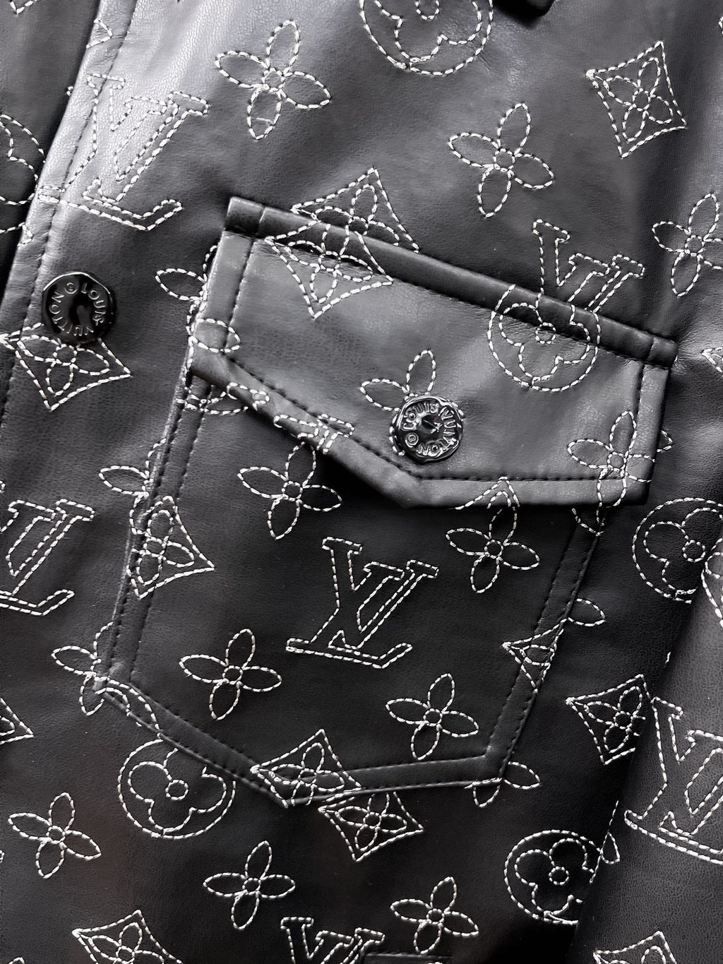 LOUIS VUITTON LV BLACK MONOGRAM DENIM JACKET 239528