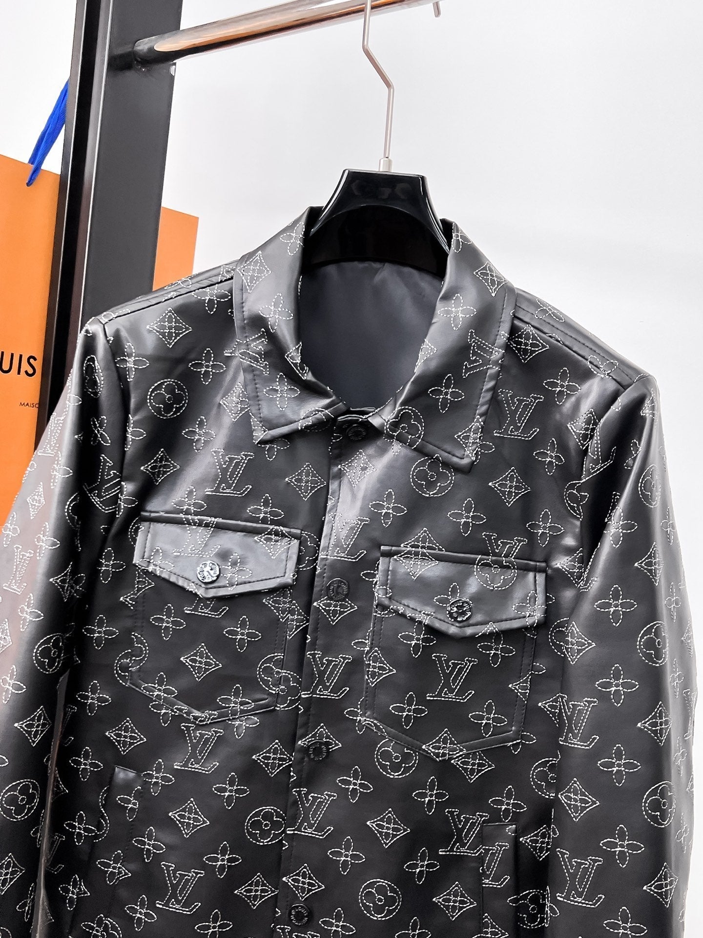 LOUIS VUITTON LV BLACK MONOGRAM DENIM JACKET 239528