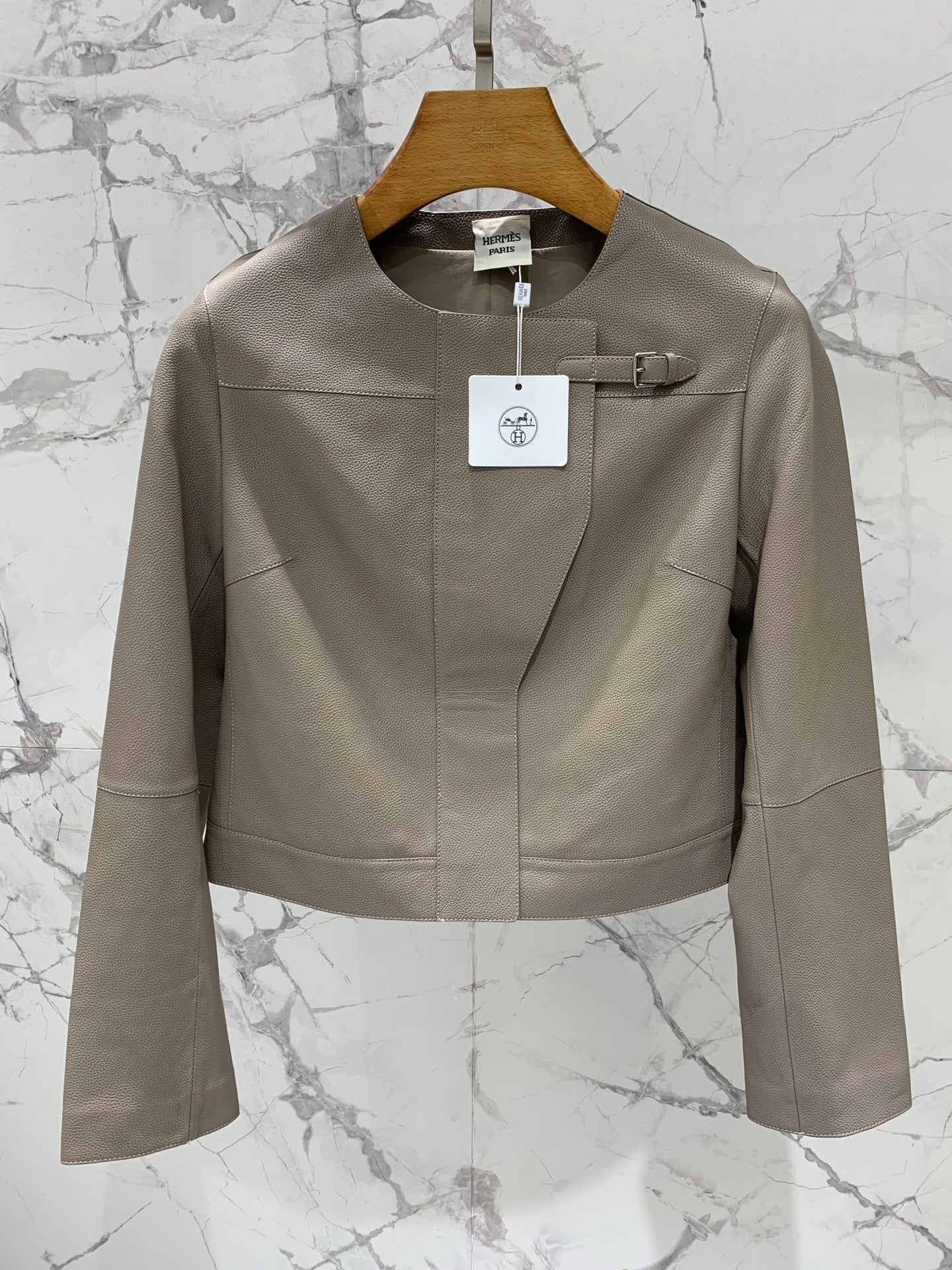 HERMES HERMES 25S LEATHER JACKET WITH LEATHER SHORTS 528568