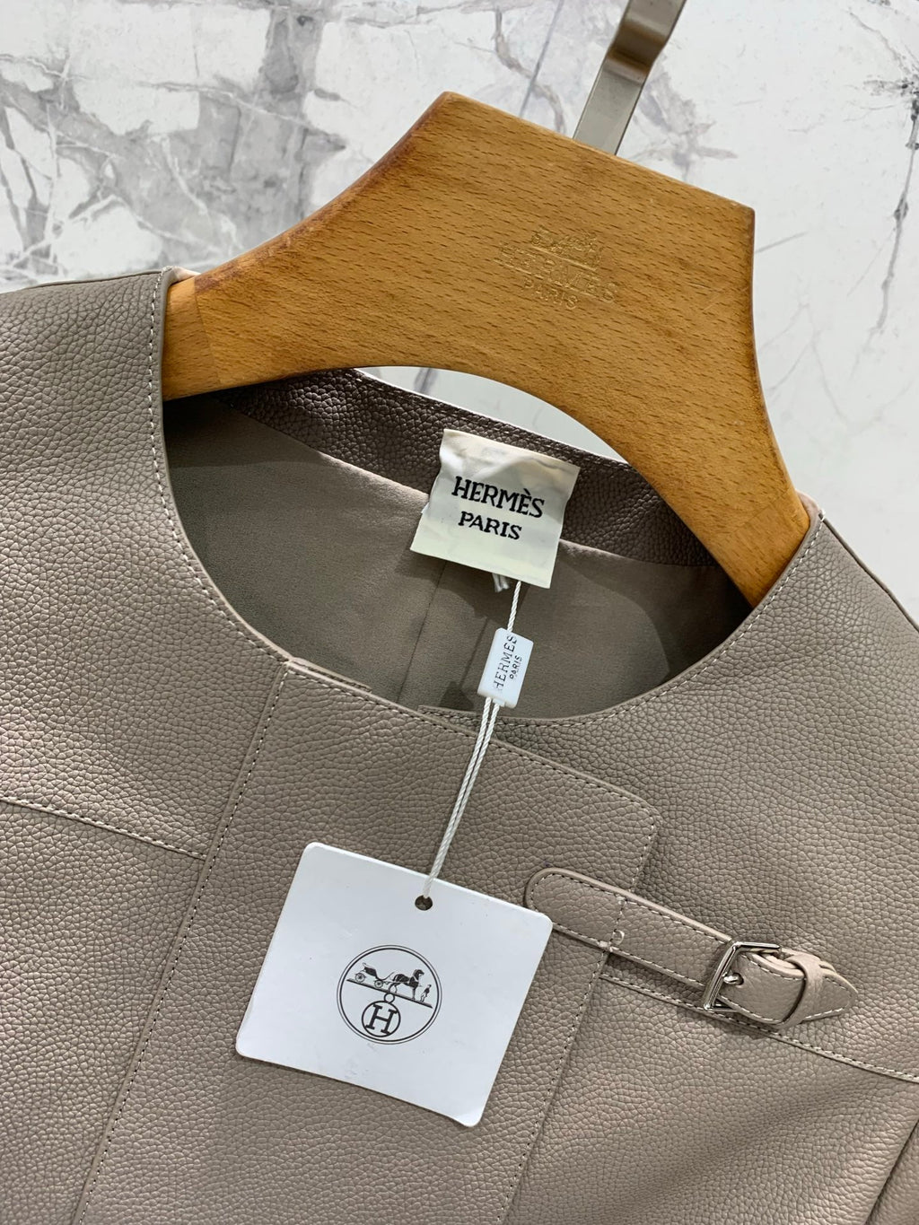 HERMES HERMES 25S LEATHER JACKET WITH LEATHER SHORTS 528568
