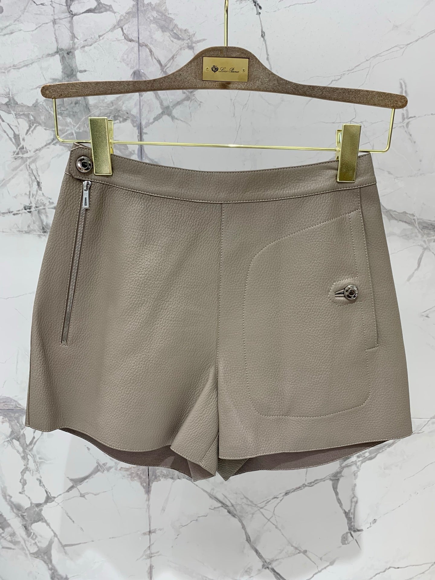 HERMES HERMES 25S LEATHER JACKET WITH LEATHER SHORTS 528568