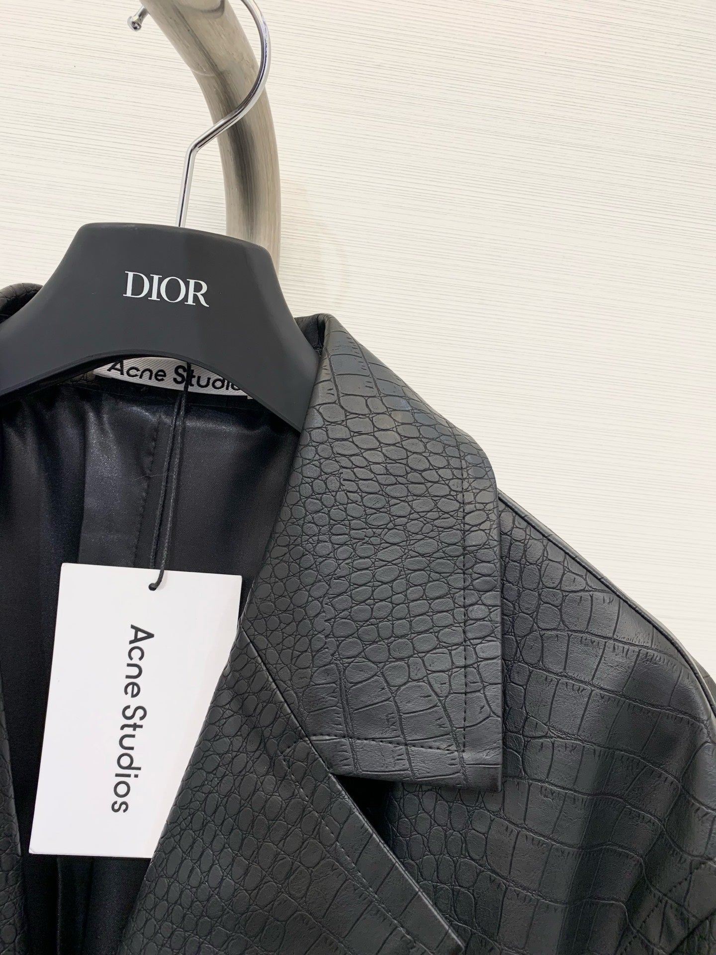 DIOR 25S LONG CROCODILE LEATHER COAT 665