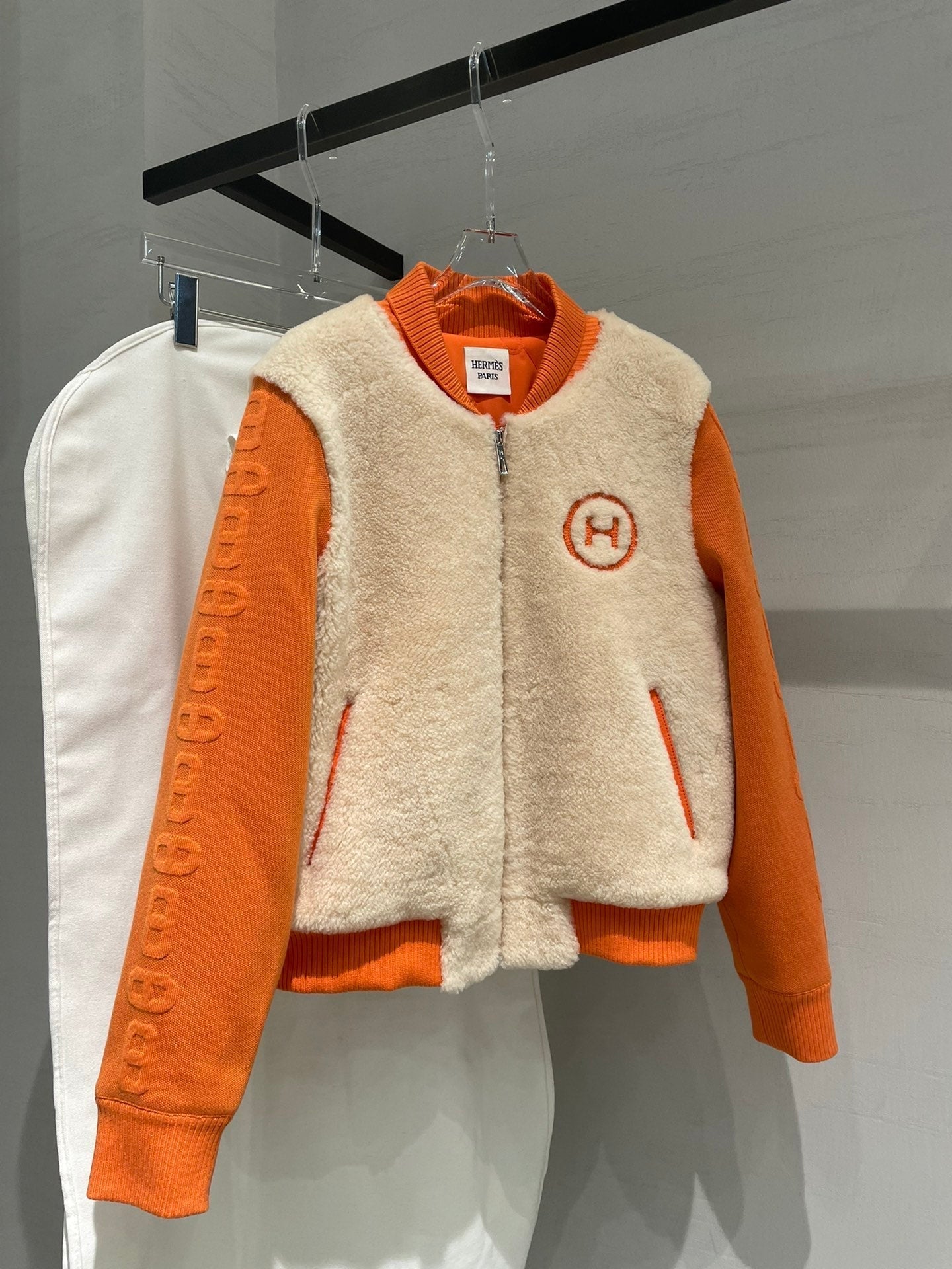 HERMES HERMES 25S SHEEPSKIN BOMBER JACKET 169