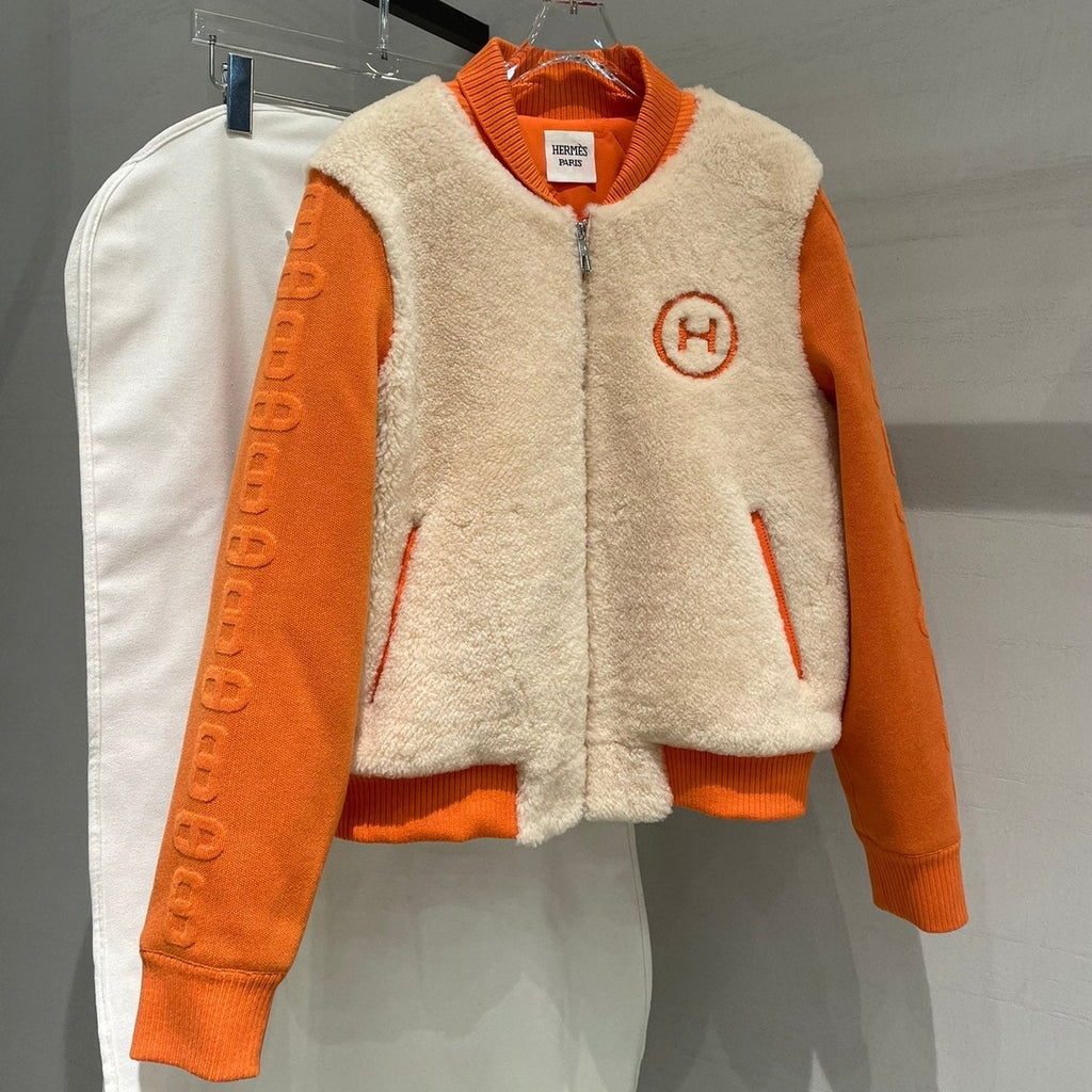HERMES HERMES 25S SHEEPSKIN BOMBER JACKET 169