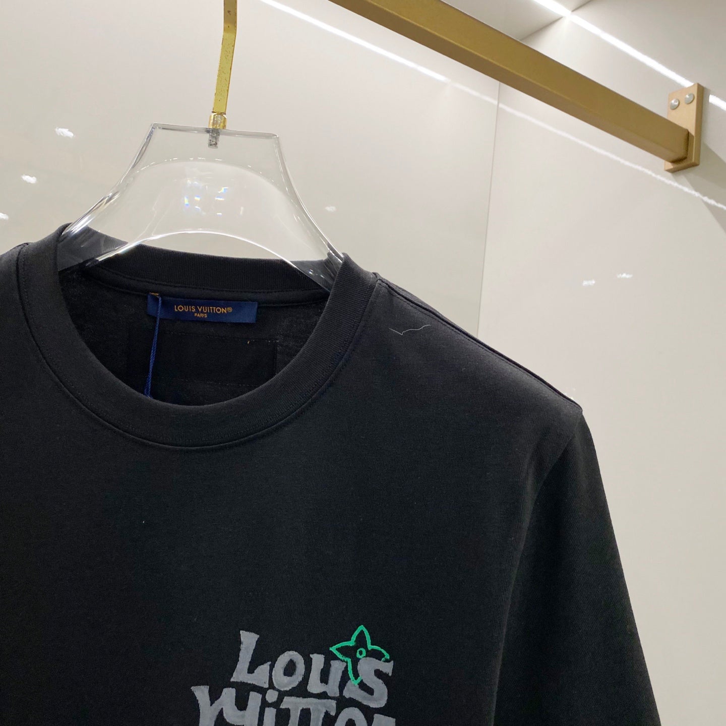 LOUIS VUITTON LV SHORT-SLEEVED T-SHIRT BLACK COTTON 238852