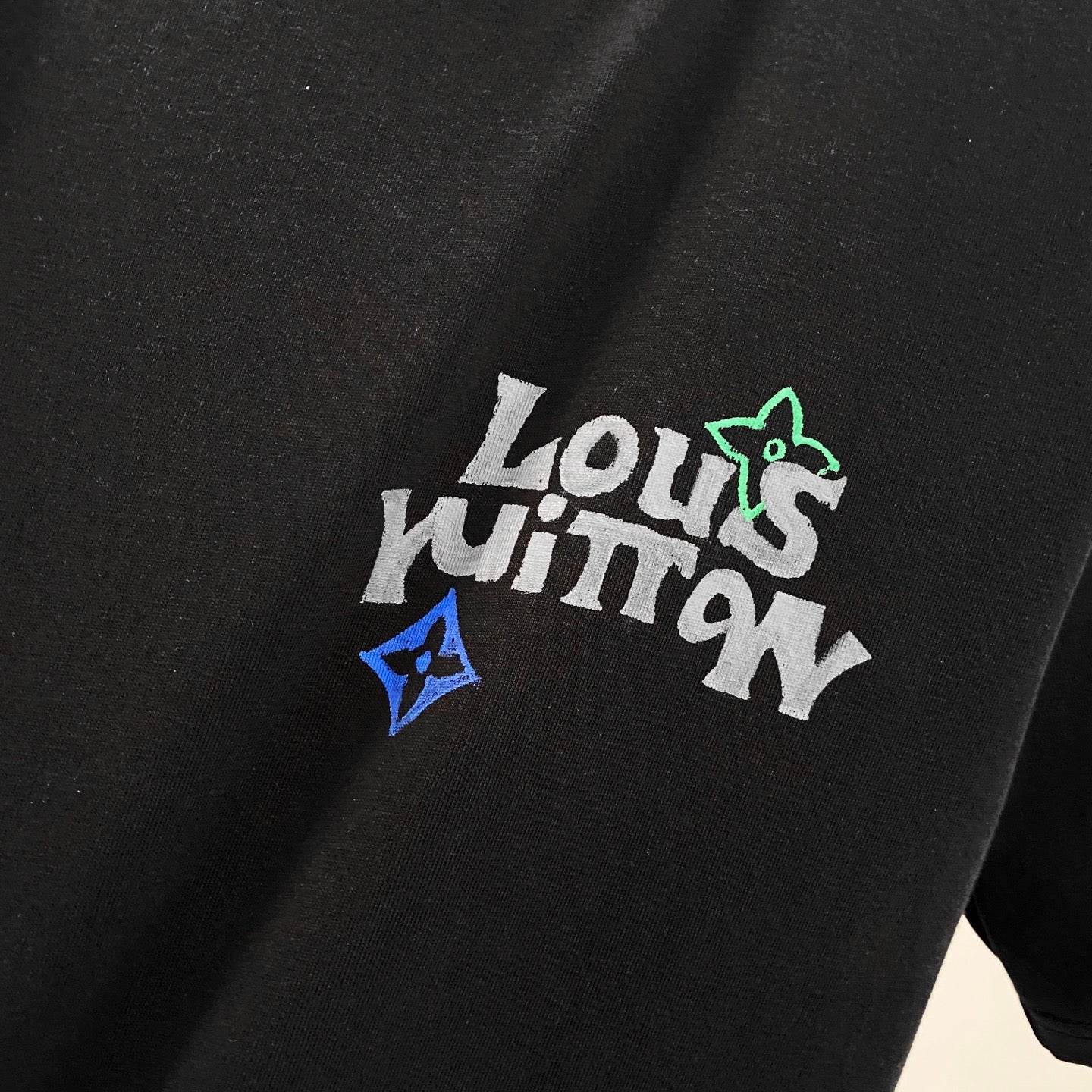 LOUIS VUITTON LV SHORT-SLEEVED T-SHIRT BLACK COTTON 238852