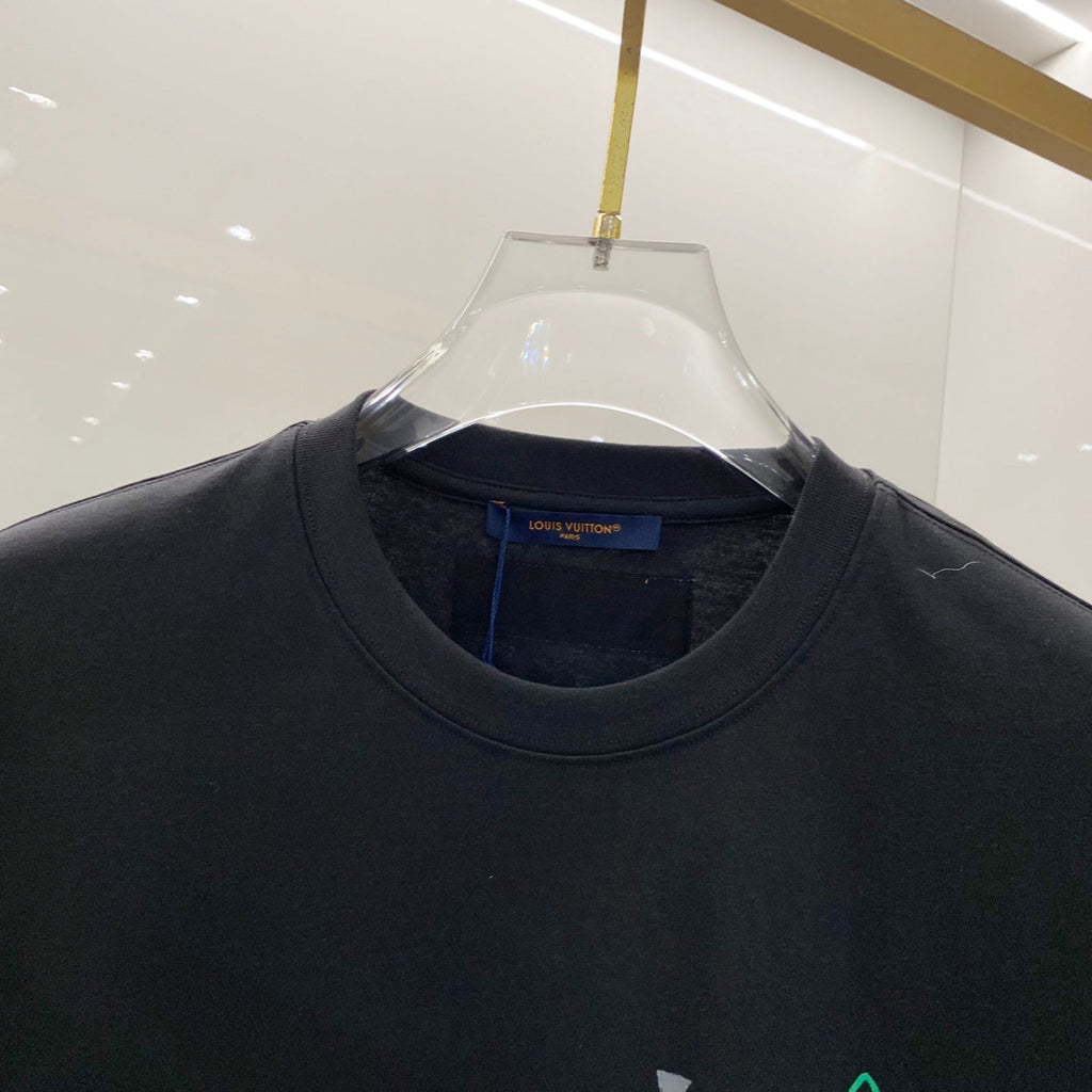 LOUIS VUITTON LV SHORT-SLEEVED T-SHIRT BLACK COTTON 238852