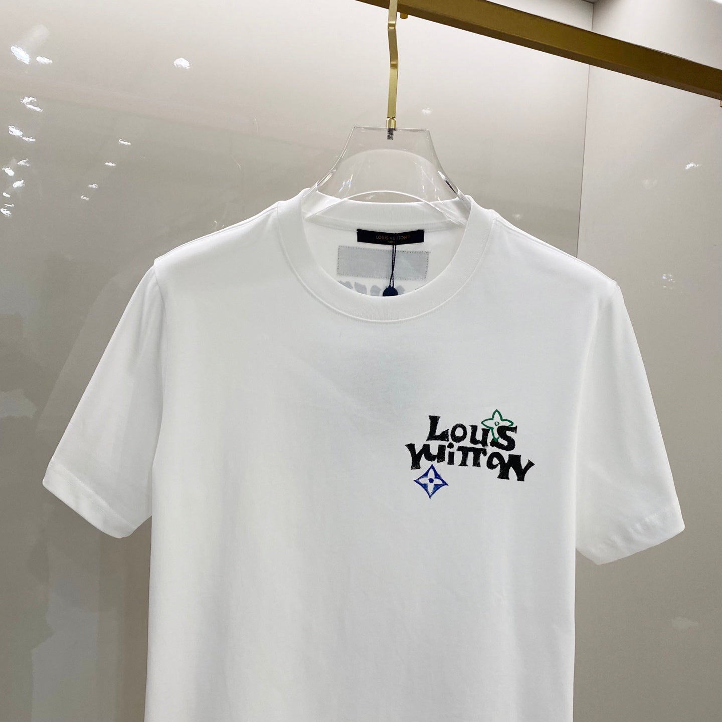 LOUIS VUITTON LV SHORT-SLEEVED T-SHIRT WHITE COTTON 238853