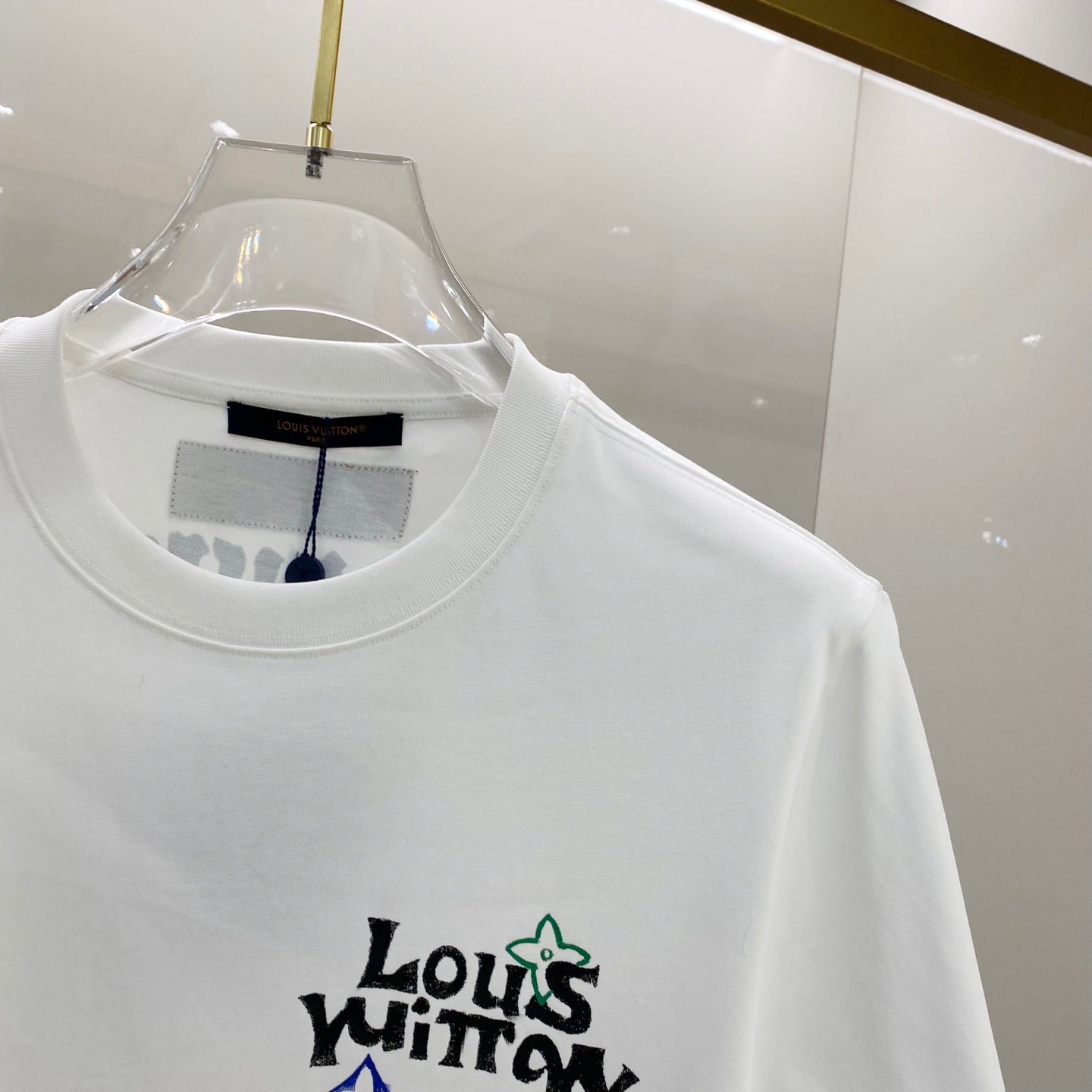 LOUIS VUITTON LV SHORT-SLEEVED T-SHIRT WHITE COTTON 238853