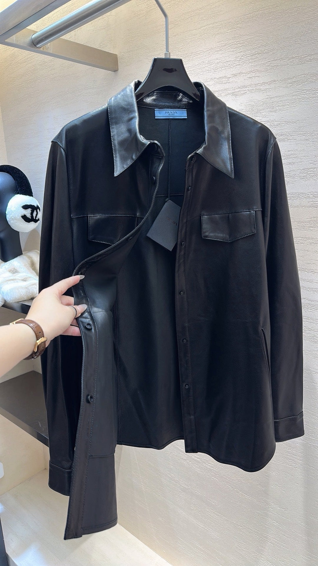 PRADA 25S LEATHER SHIRT JACKET 451