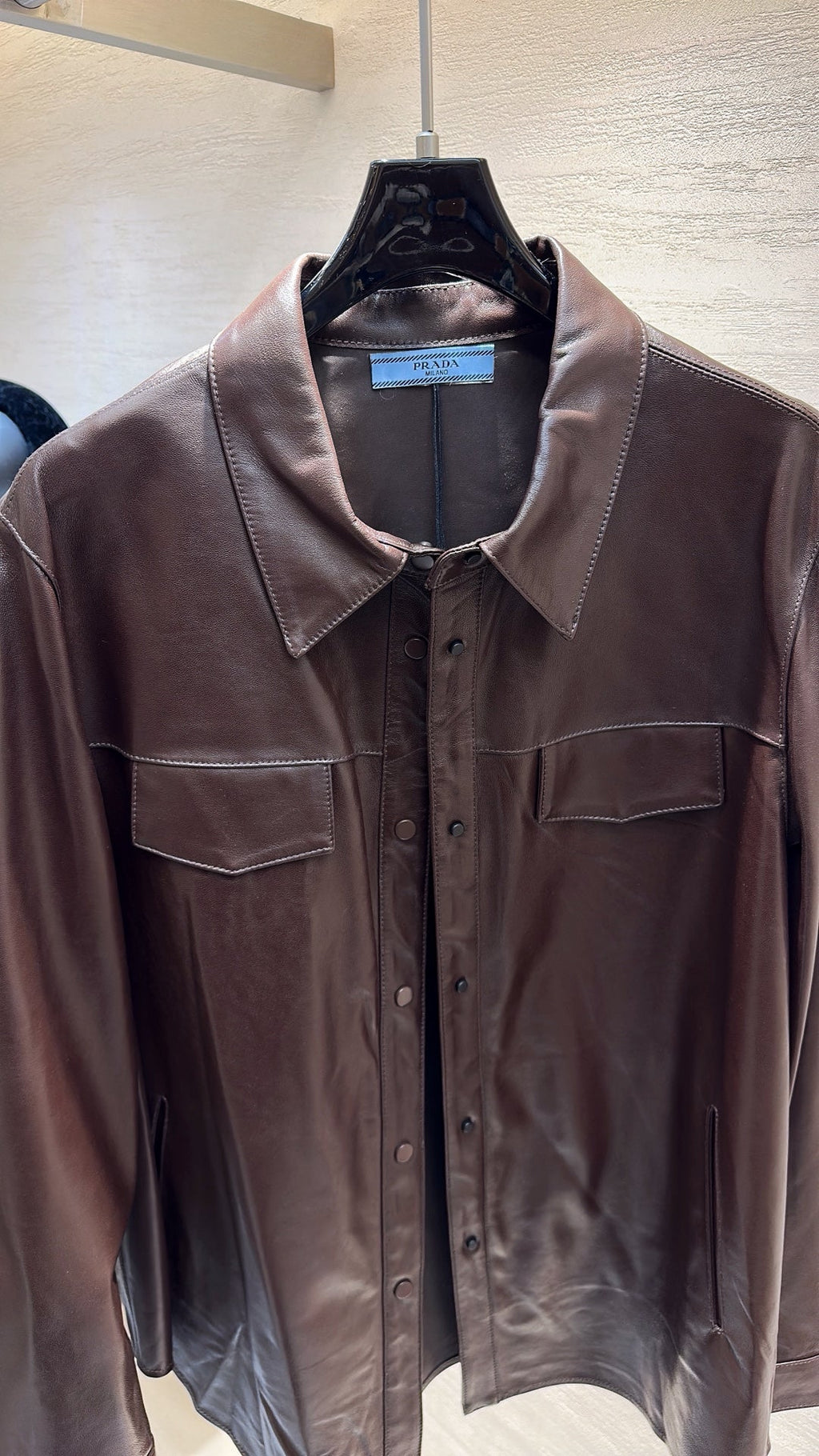 PRADA 25S LEATHER SHIRT JACKET 452