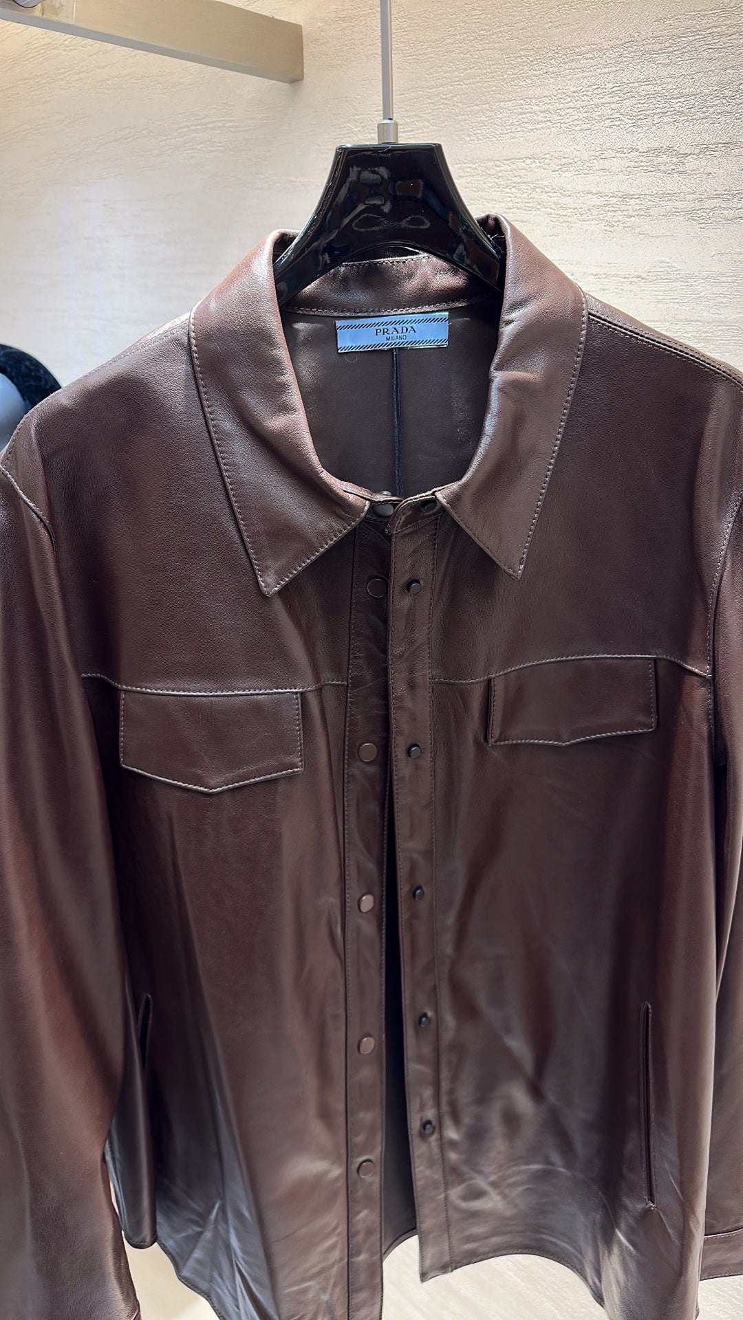 PRADA 25S LEATHER SHIRT JACKET 452