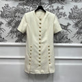 LOUIS VUITTON LV 25S ROUND NECK DRESS WITH METAL BUTTONS 262924