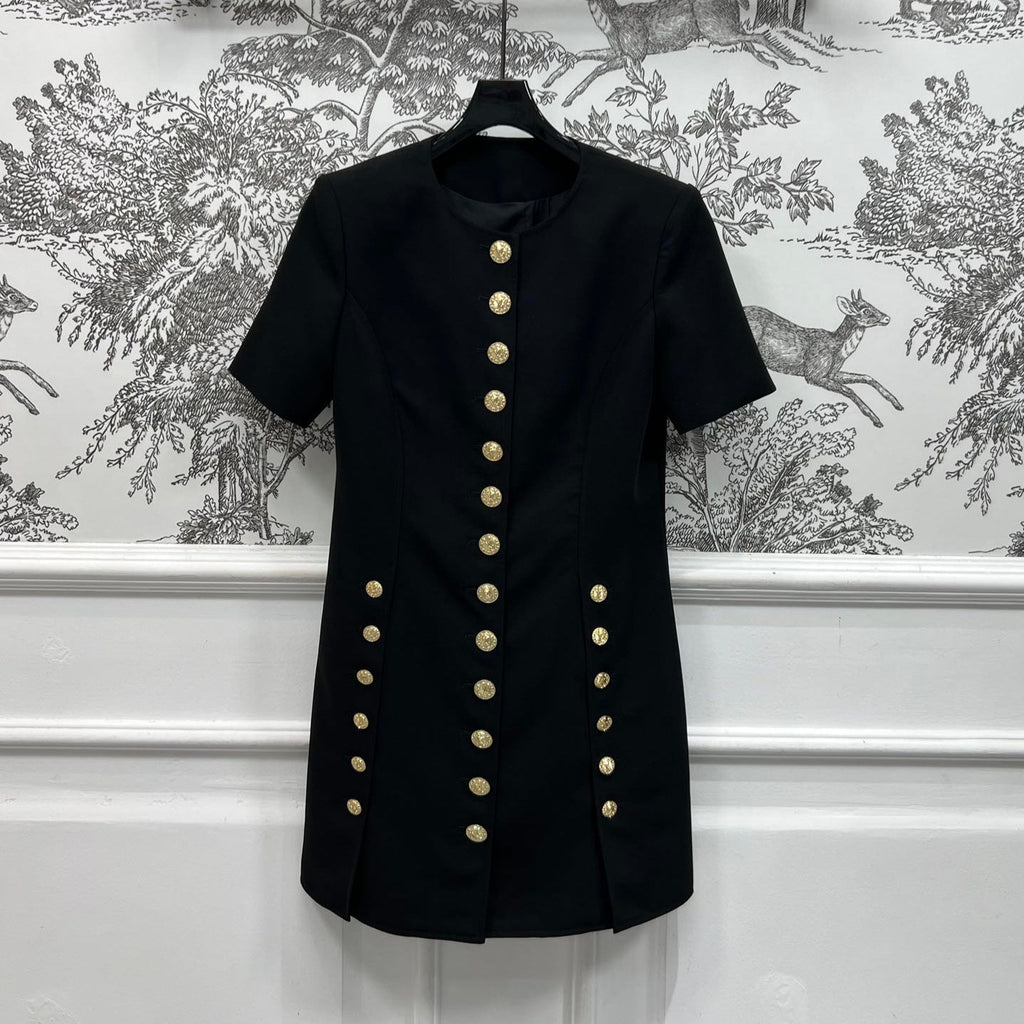 LOUIS VUITTON LV 25S ROUND NECK DRESS WITH METAL BUTTONS 262925