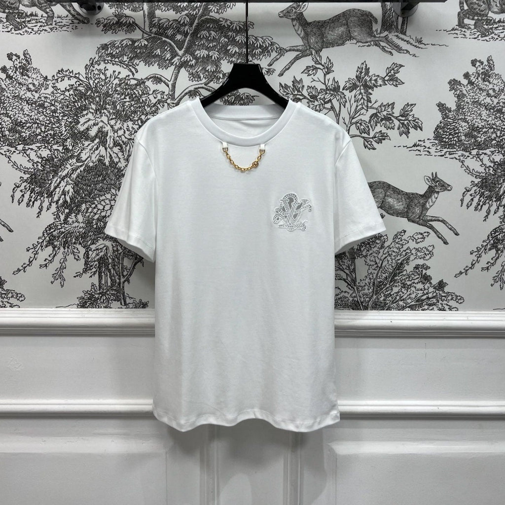 LOUIS VUITTON LV 25S SHORT SLEEVE T-SHIRT WITH EMBROIDERED LOGO 263036