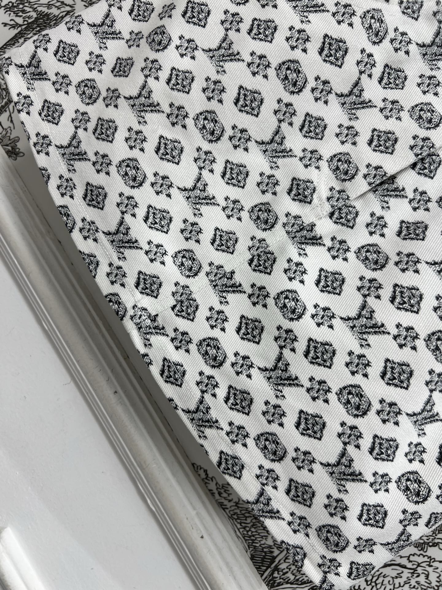 LOUIS VUITTON LV JACQUARD PATTERN DENIM SKIRT 274631