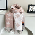LOUIS VUITTON ESSENTIAL SCARF 186 CM IN BEIGE PINK WOOL 399779