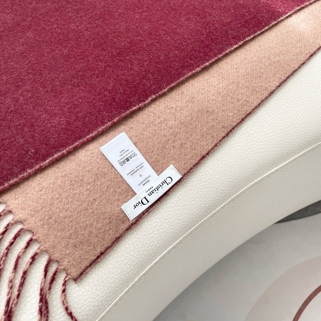 DIOR SCARF 180 CM CURRANT RED WOOL AND CASHMERE 407334