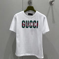 GUCCI Gucci 2025 Print Short Sleeve T-shirt White Green Red Cotton