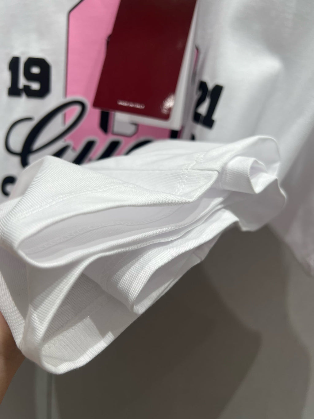GUCCI Gucci 25 Print Short Sleeve T-shirt Pink White Cotton