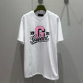 GUCCI Gucci 25 Print Short Sleeve T-shirt Pink White Cotton