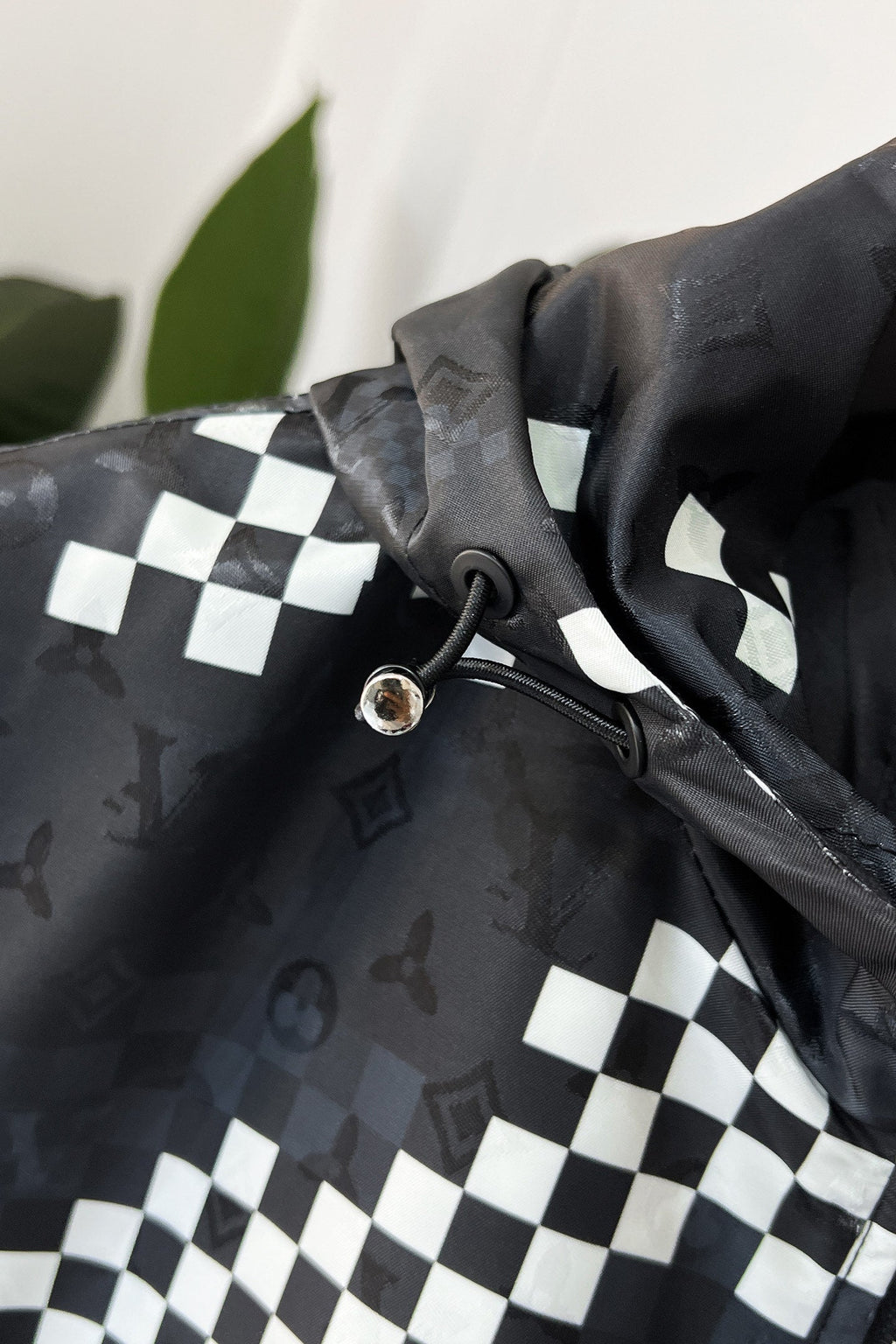LOUIS VUITTON LV HOODED JACKET BLACK AND WHITE DAMIER 239118