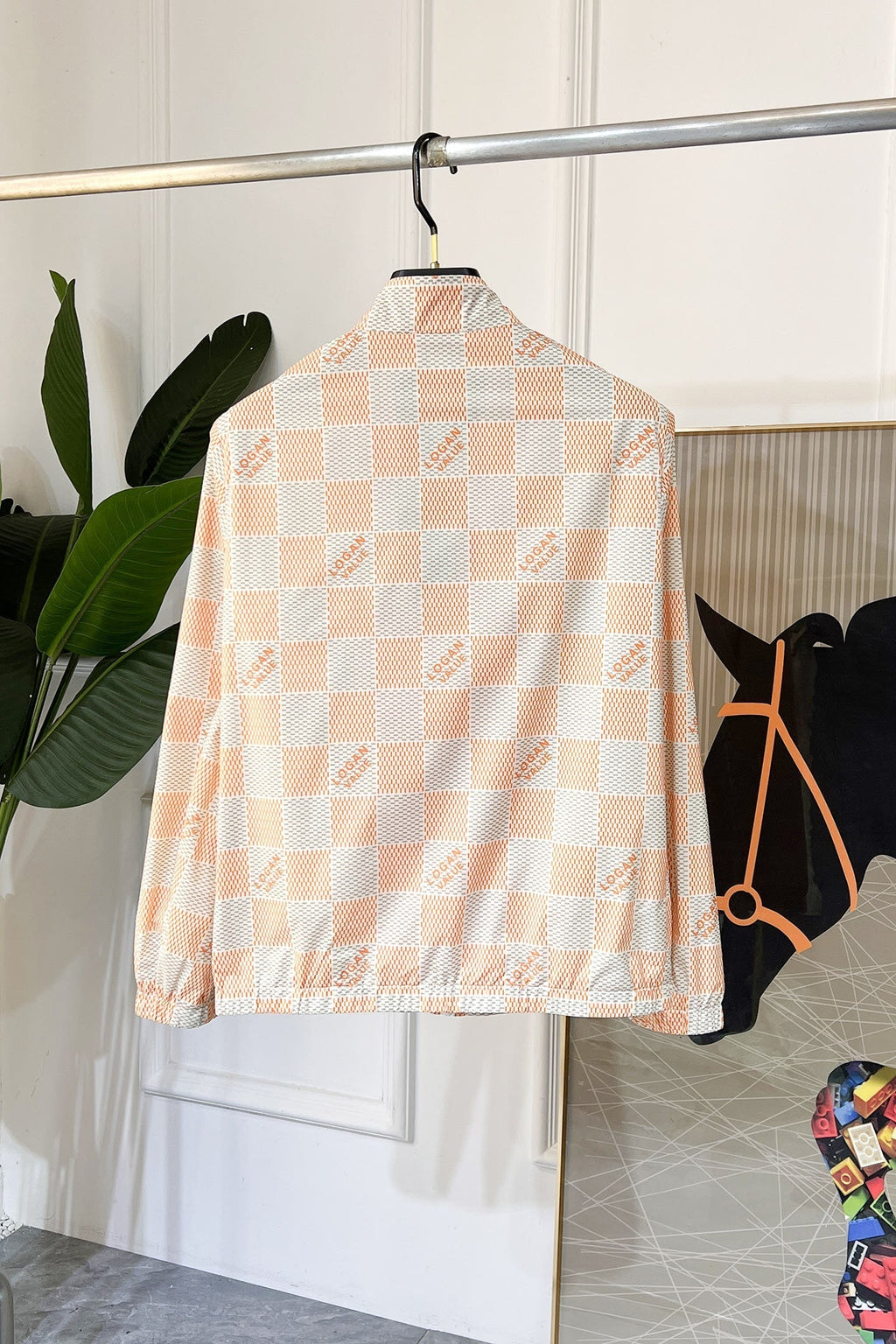 LOUIS VUITTON LV ORANGE AND GRAY DAMIER JACKET 239117