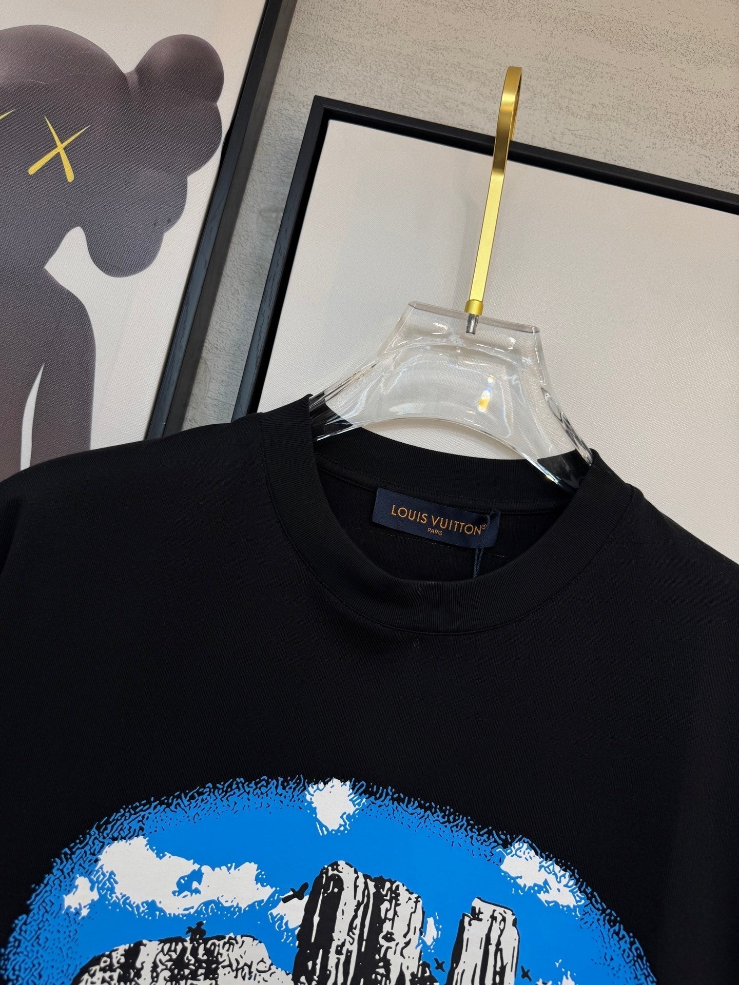 LOUIS VUITTON LV BLACK COTTON T-SHIRT 238919