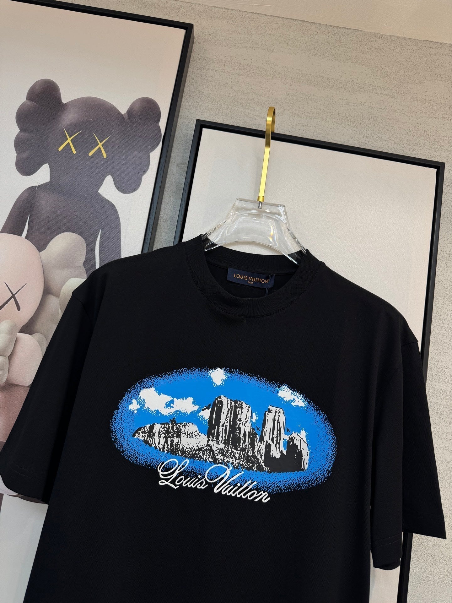 LOUIS VUITTON LV BLACK COTTON T-SHIRT 238919
